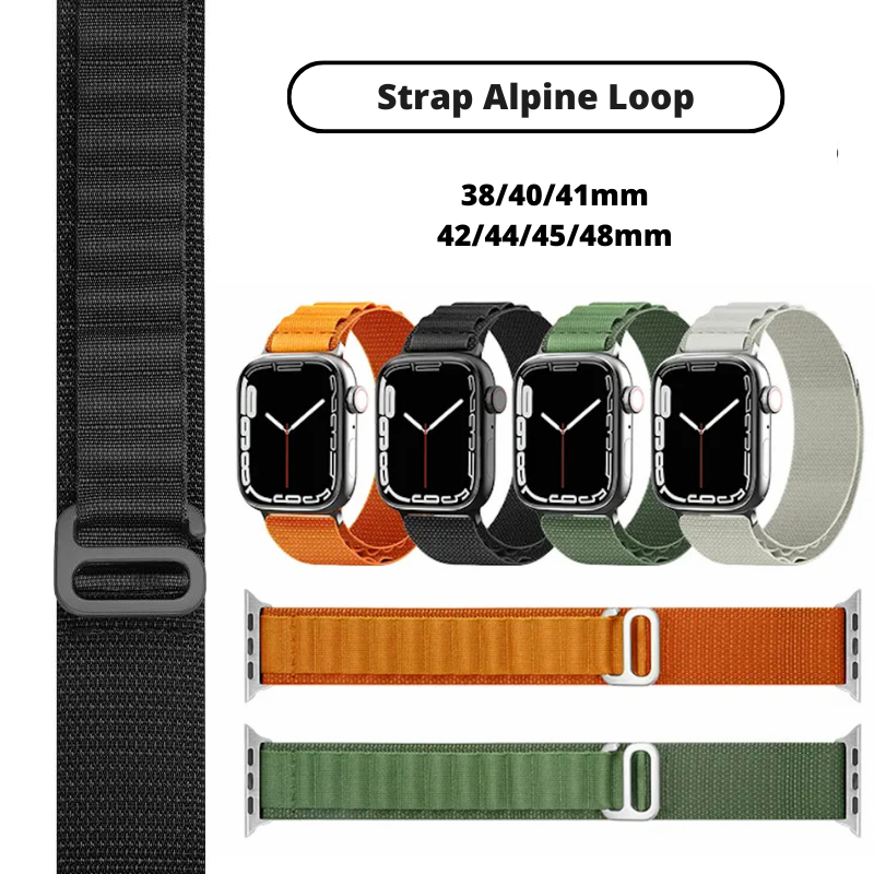 Strap untuk Apple watch series 1 2 3 4 5 6 7 8 9 ULTRA SE IWO HW 41 49 45 42 44 38 40mm Tali Jam Tangan Strap ALPINE LOOP NYLON Sport Band iwatch