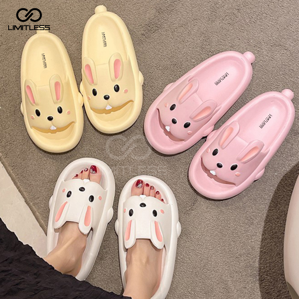 Sendal Kelinci Dewasa Cewek Rumah Sandal Wanita Rabbit Slip On Terbaru 2023 Sandal Kelinci Dewasa Korea Lucu Premium Santai