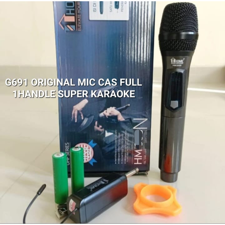 G691 MIC Wireless Microphone Singel Satu Mikropon Tanpa Kabel UHF SERIES Single Wireles Homic SUPER 