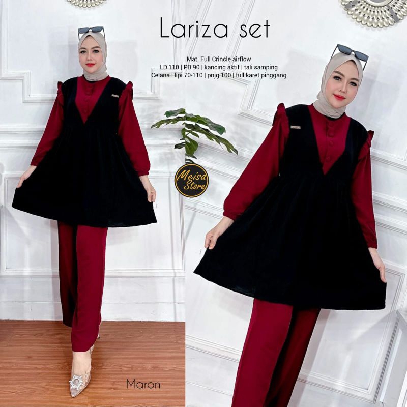 Restock Lariza Set By Meisa / Setelan Wanita Crinkle Airflow