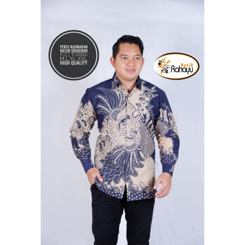 PEKSI KASMARAN RAHAYU BAJU KEMEJA BATIK PRIA SOLO LENGAN PANJANG PENDEK LAPIS FURING ATASAN PREMIUM