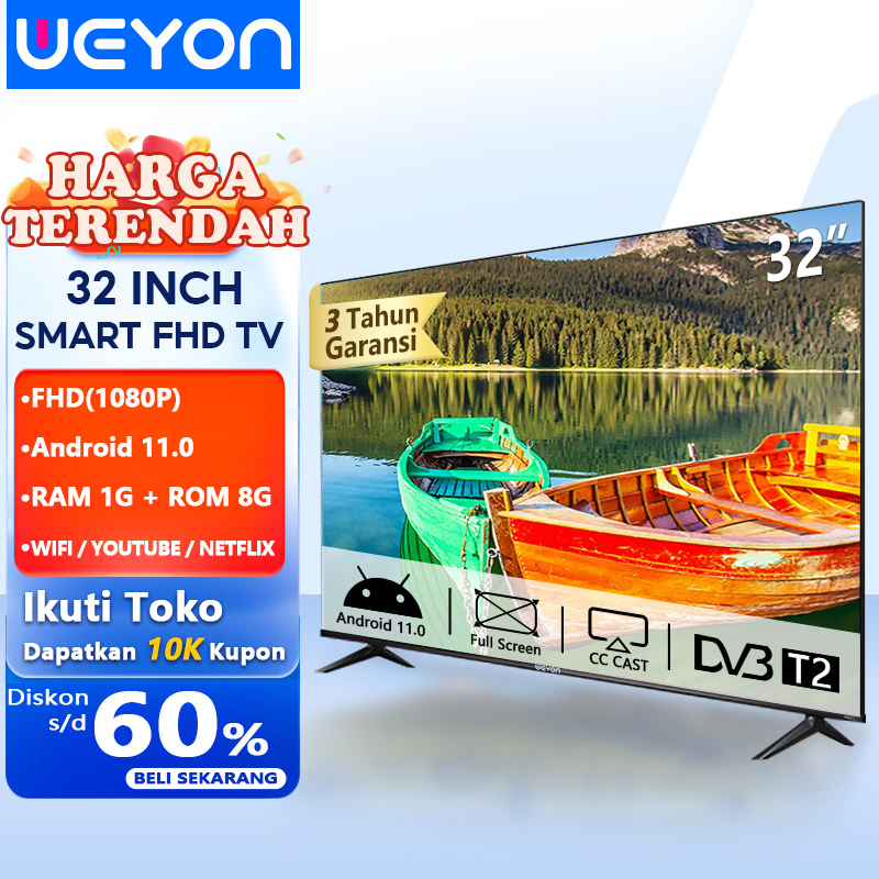 WEYON Sakura TV LED Smart 32 Inch Newest Android 11 Smart TV Digital TV Youtube/Netflix-Web Browser