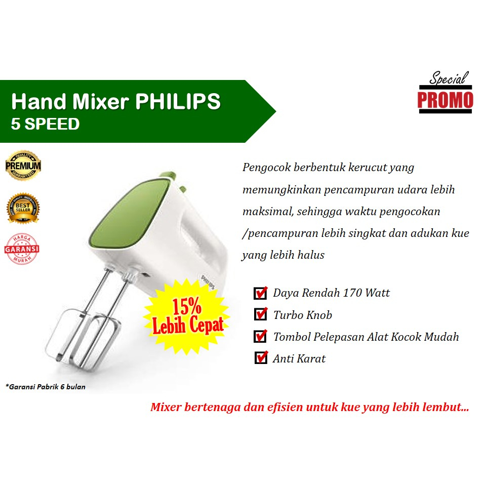 Mixer Philips Hr 1552 Hijau Ori Tiktok Shop Low Watt Branded Murah 170 W Mixer Philips 1 Set Lengkap
