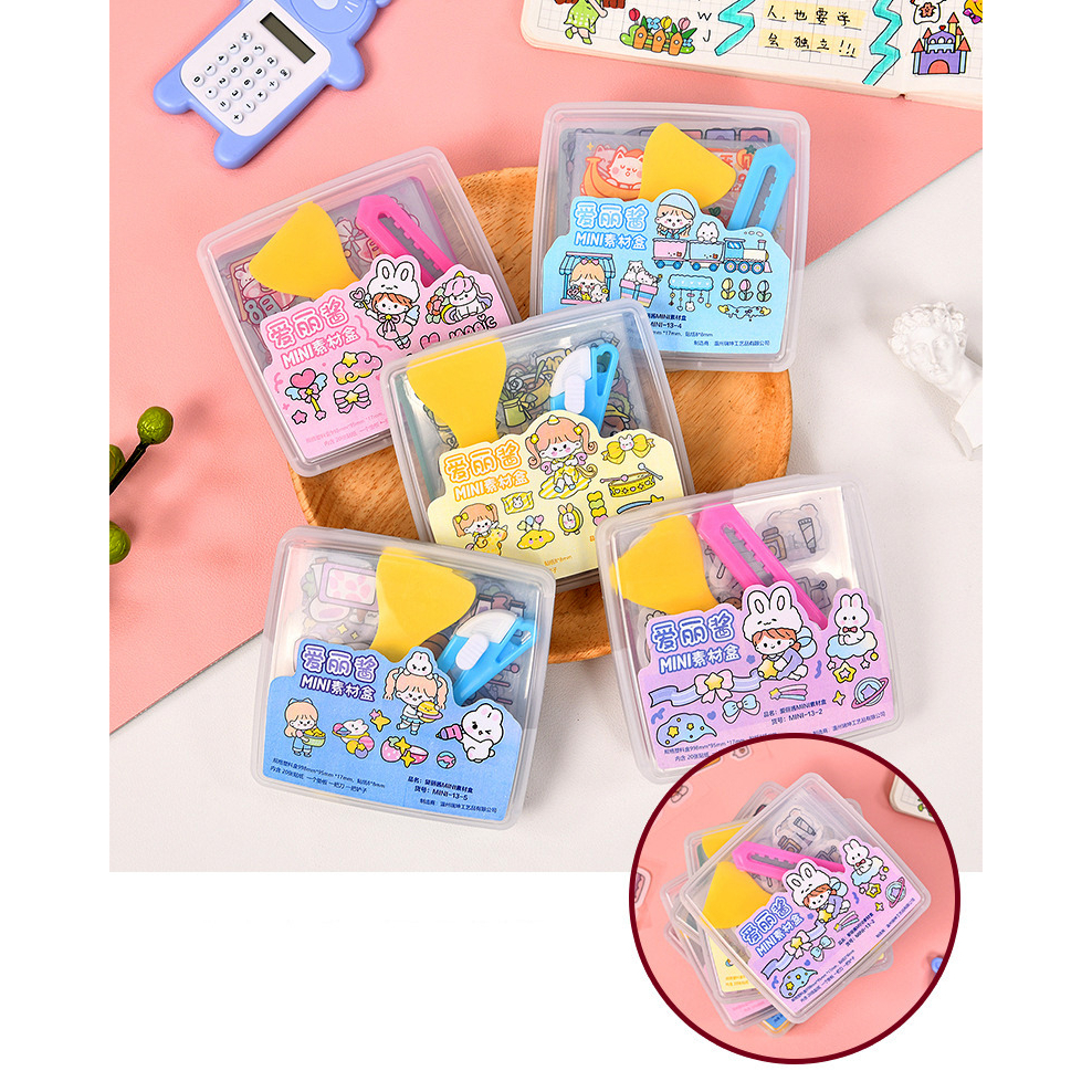 

LUCKY CAT JAKARTA - 1 SET ALAT JOURNALING MOTIF KARTUN MOMO FREE BOX + STICKER + CUTTER + CUTTING PAD + SHOVEL (PERATA STIKER) STIKER MOMO STIKER MINI MOMO STIKER LUCU
