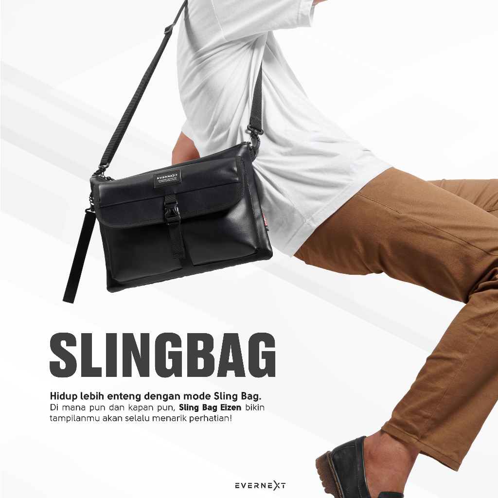 Sling Bag Kulit Eizen Tas Selempang Unisex Messenger Bag High Quality Premium Tas Pria Wanita