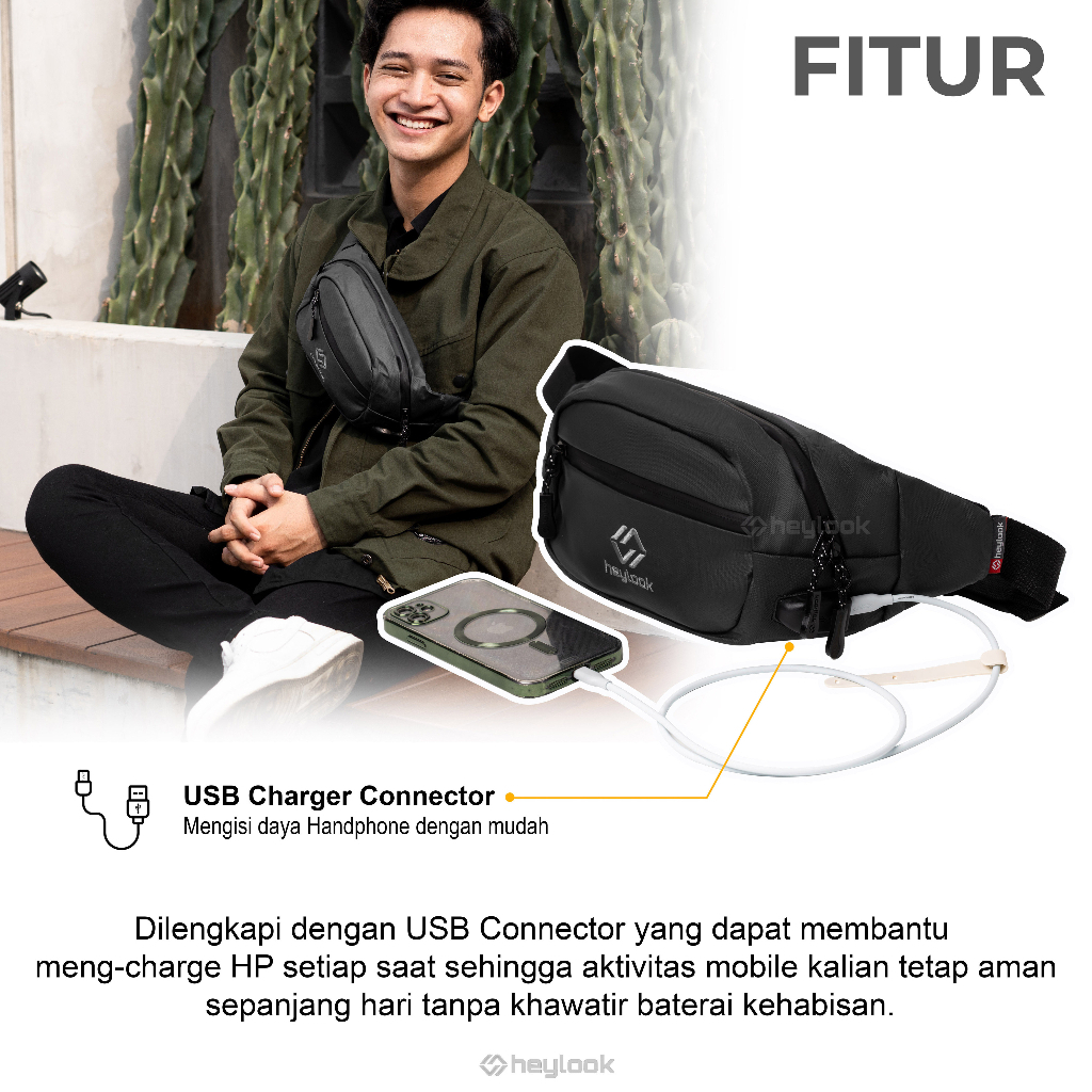 Crossbody Bag Tas Waistbag Tas selempang Multifungsi Tas Selempang Mini Bag Tas Selempang Handbag Waterproof Waist Bag Pria Anti Air Anti Sobek Rei