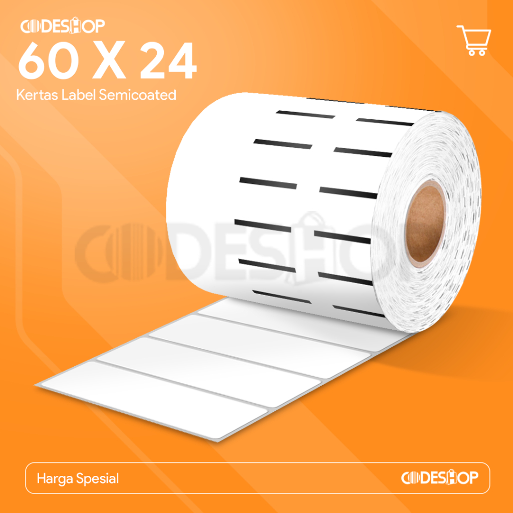 

Stiker Label Semicoated 60 x 24 mm 1 Line Pcs Gap Perforasi Blackmark