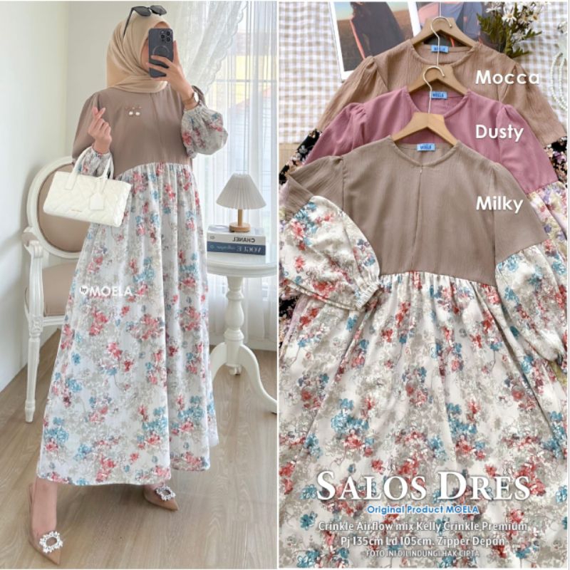 Gamis Dress Busui Motif Kombinasi Original by Moela [Lifta Miusi Fiuji Maira Belna Cesia Jiofa Liofa Faira Yosia Kiesa Mirosa Jinas Avila Sanum Tesaf Kuima Timna Buina Hijia]