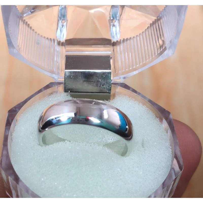CINCIN POLOS PERAK MURNI 99% LEBAR /TEBAL