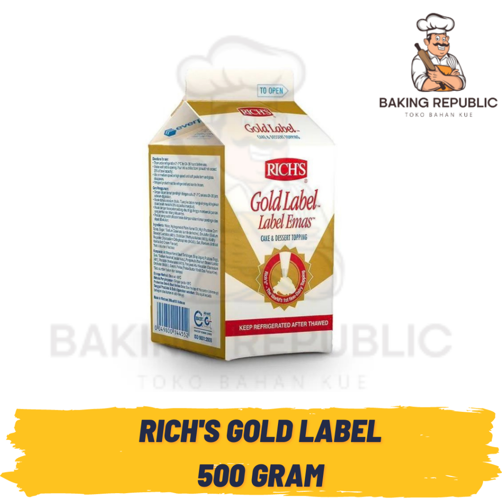 

RICH WHIPPED CREAM GOLD LABEL 500gr tanpa es batu | WHIPPED CREAM GOLD LABEL