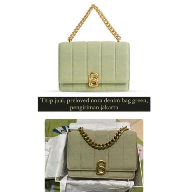 preloved nora bag denim buttonscarves