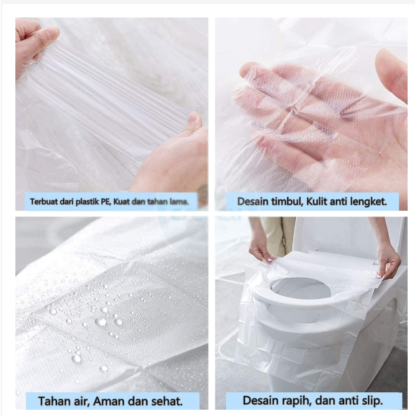 Toilet Seat Cover Traveling Alas Duduk Closet Disposable Plastik Tatakan Dudukan WC Kloset Praktis Untuk Travelling hk