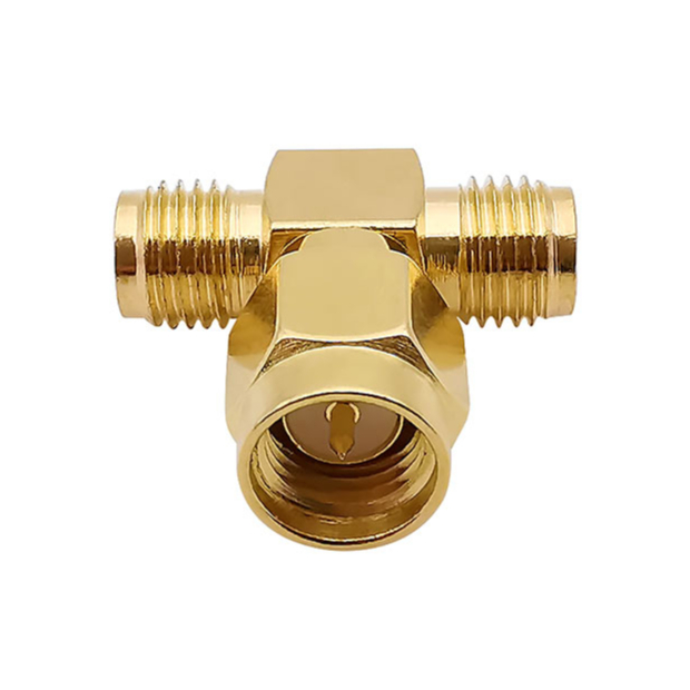 ADAPTER T CABANG SPLITTER 3 WAY SMA MALE TO DUAL SMA FEMALE