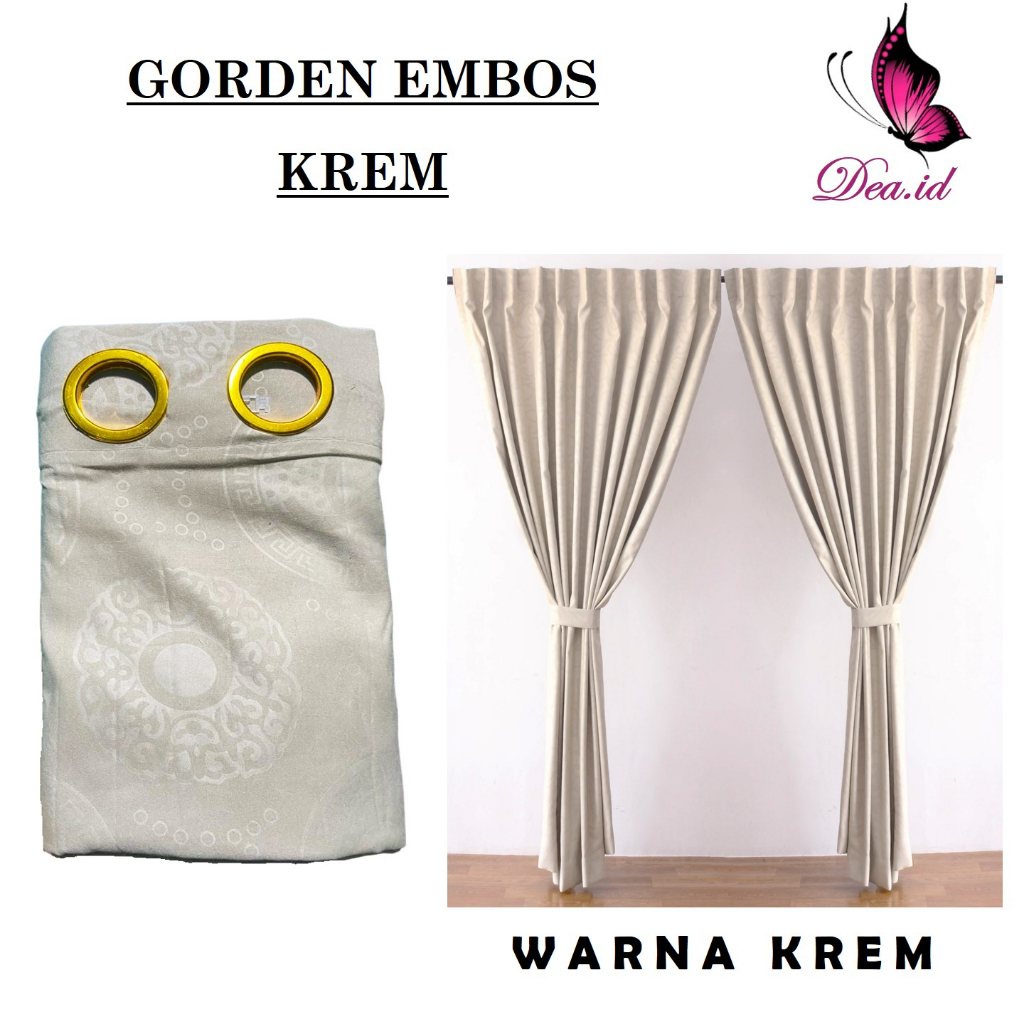 [DEASHOP] GORDEN PINTU JENDELA POLOS MOTIF EMBOS L 120 x P 220 CM - KORDEN GORDYN HOMEMADE SMOKERING 12 LUBANG - HORDEN RUMAH MINIMALIS