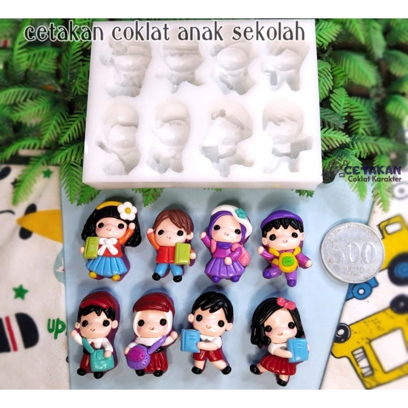 CETAKAN COKLAT ANAK SEKOLAH 8LUBANG