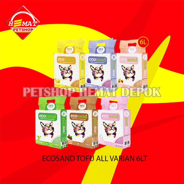 Pasir Kucing Gumpal Wangi Eco Sand tofu soya 6 Litter