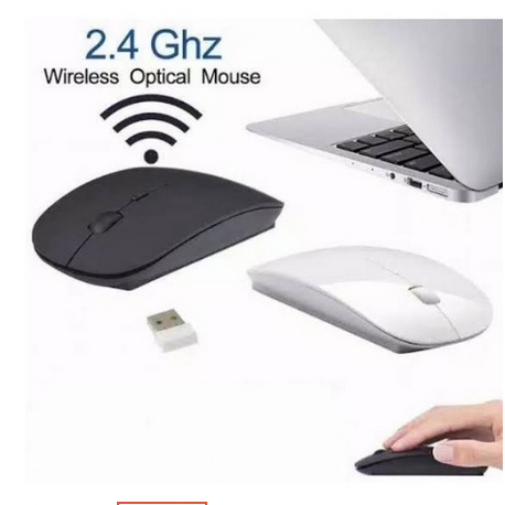 ITSTORE Paket Murah MOUSE WIRELESS AP-01 SLIM 2.4GHZ FREE MOUSEPAD POLOS