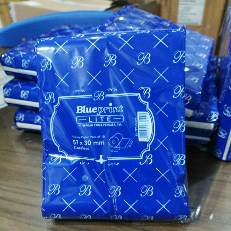 

Kertas Thermal uk 57x30 isi 10 roll Blueprint