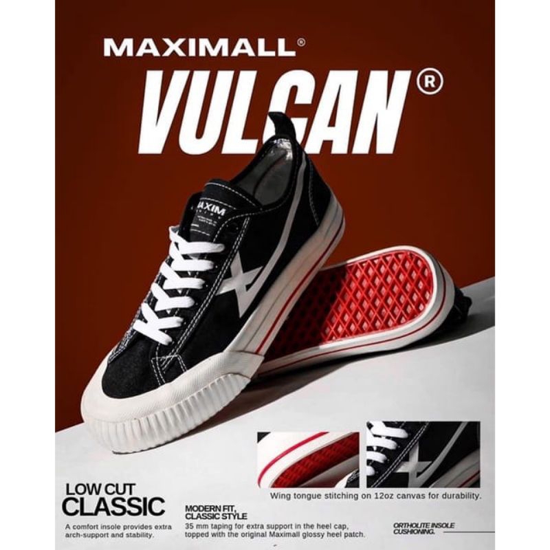 sepatu Pria/wanita Maximall MAX-VULCAN LOW CUT White