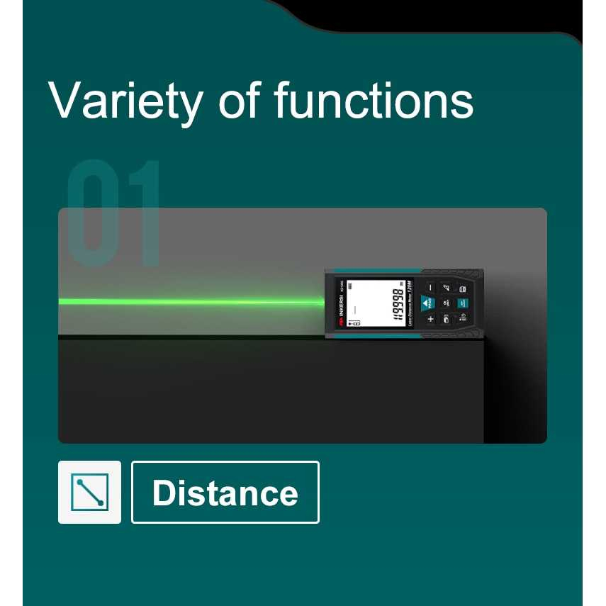 Meteran Laser Digital Electronic Accuracy Ruler Infrared 40M Alat Ukur Keseimbangan Keramik Dinding Berkualitas