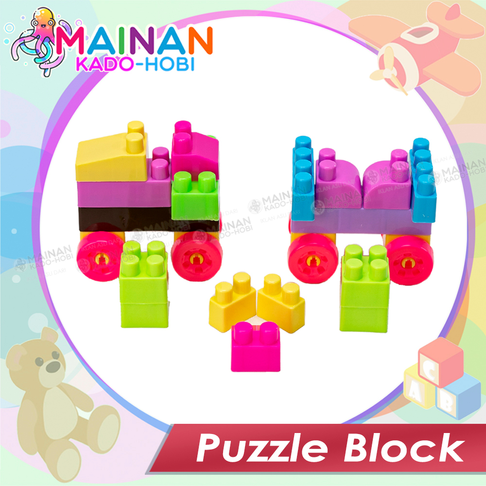 KADO ULANG TAHUN MAINAN ANAK EDUKASI MOTORIK SUSUN PUZZLE BLOCKS WARNA WARNI