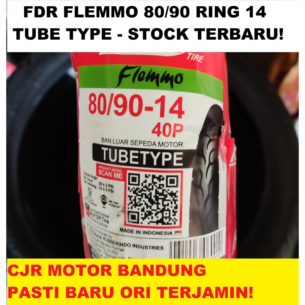 Ban FDR Flemmo 80/90 ring 14 ban luar motor matic beat vario mio sporty m3 j soul