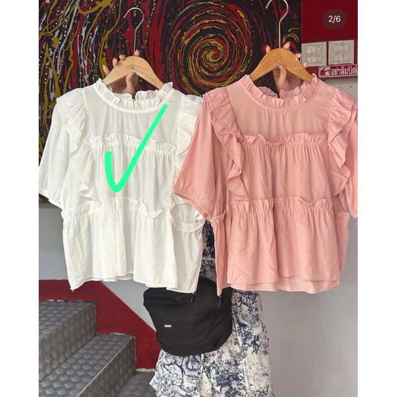 top blouse ruffle import bkk readystock