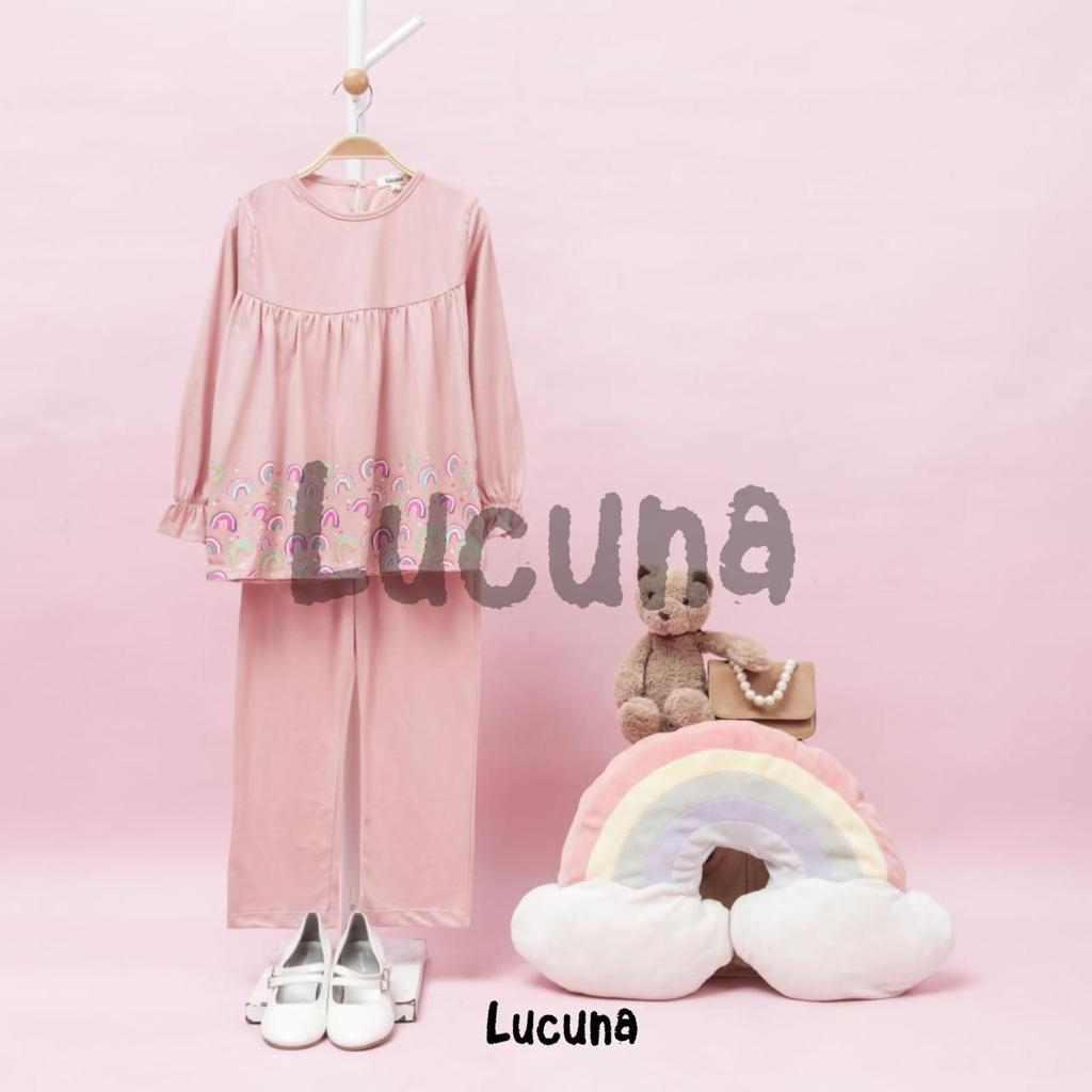 SET RANIA BY LUCUNA 3-7 Tahun Setelan Anak Perempuan Setelan Panjang Muslim