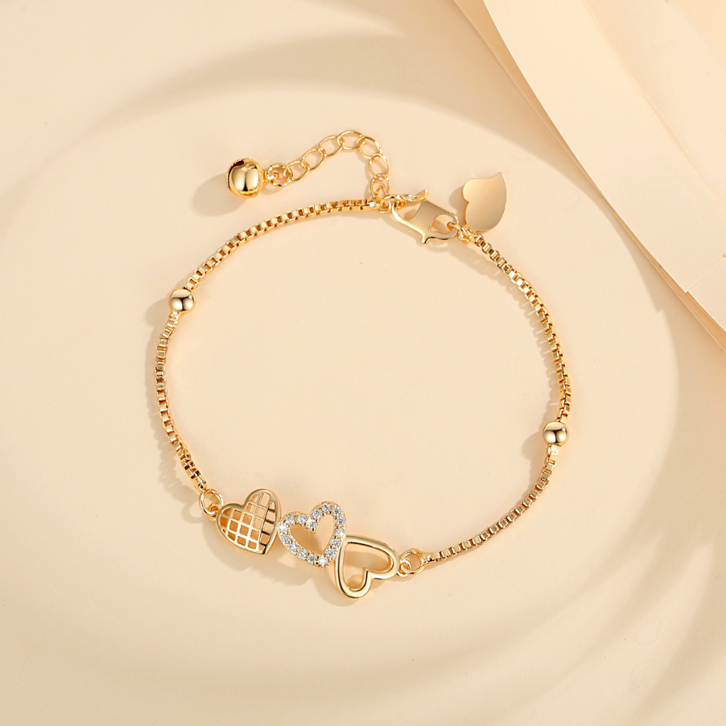 Y082 【COD】 Gelang Wanita Titanium Bisa Disesuaikan /Warna Gold / Perhiasan Fashion Titanium