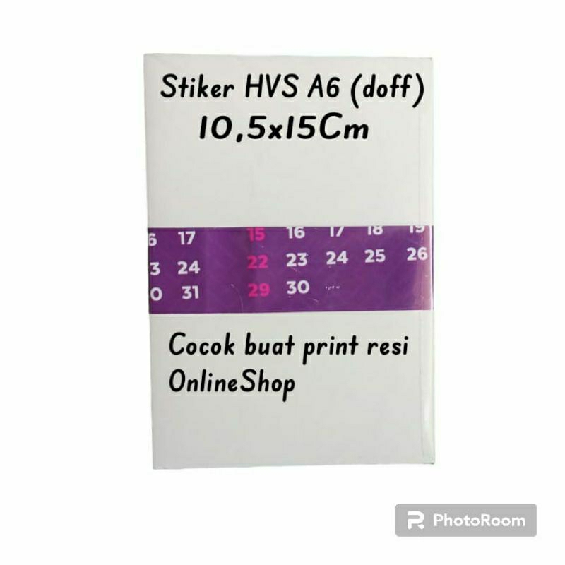

Stiker HVS A6 (doff) cocok buat print resi Online Shop