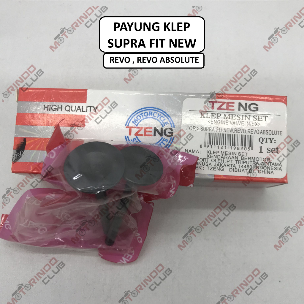 Payung Klep / Klep Set motor SUPRA FIT NEW ; REVO ; REVO ABSOLUTE merek Tzeng