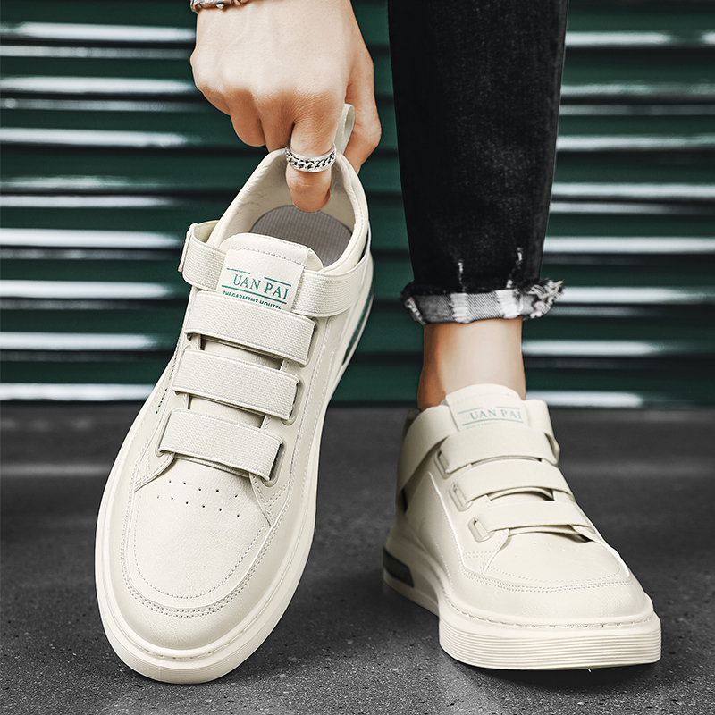 Toread Sepatu Sneakers Pria Casual Bahan PU Tanpa Tali Sepatu Kuliah Fashion Simple MC439