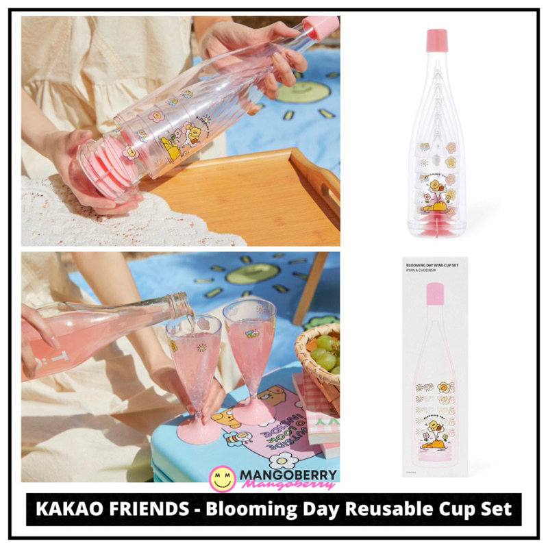 KAKAO FRIENDS - Blooming Day REUSABLE CUP SET (isi 5) Ryan &amp; Choonsik