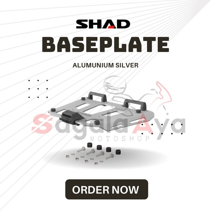 baseplate tatakan box motor alumunium shad terra 37 terra 48 pannier top cases tr37 tr48