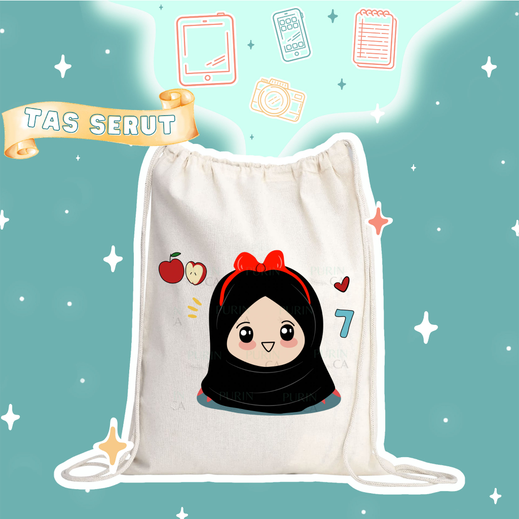 Tas Serut dan Tote Bag Disney Princess Hijab