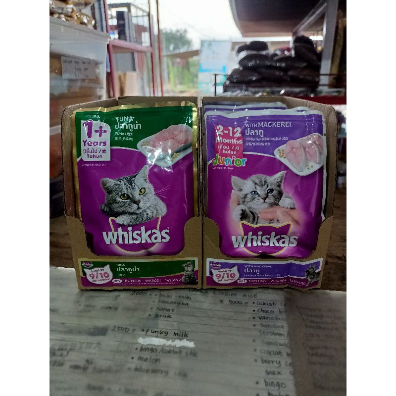whiskas wetfood sachet makanan basah kucing