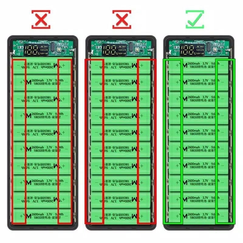 Casing Powerbank 10x18650 Dengan Dua Port Usb Dan Layar Lcd