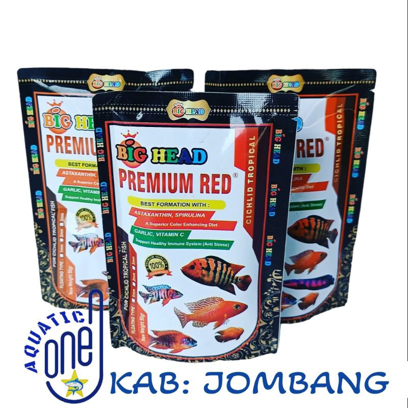 PAKAN IKAN PREMIUM RED BIG HEAD 50 GRAM pakan colour booster ikan hias aquarium peningkat warna ikan akuarium