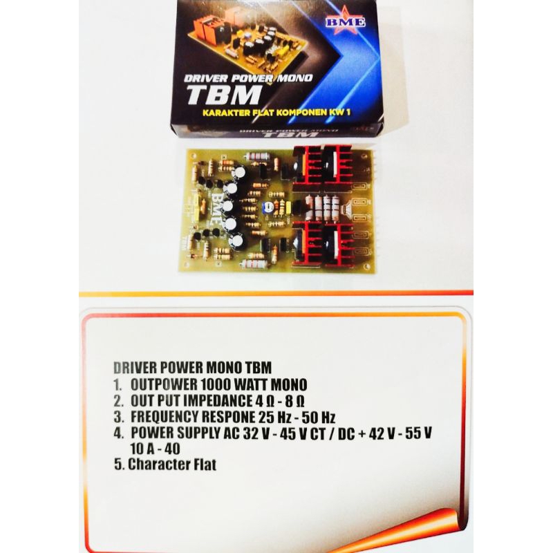 Driver Power Amplifier TBM Mono By BME