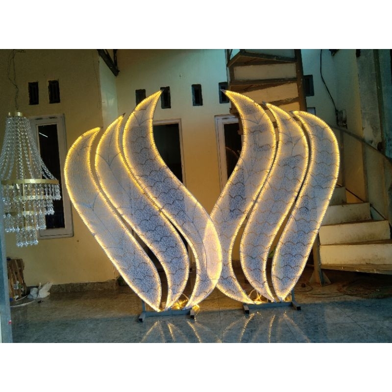 LAMPU STAND DAUN DEKORASI