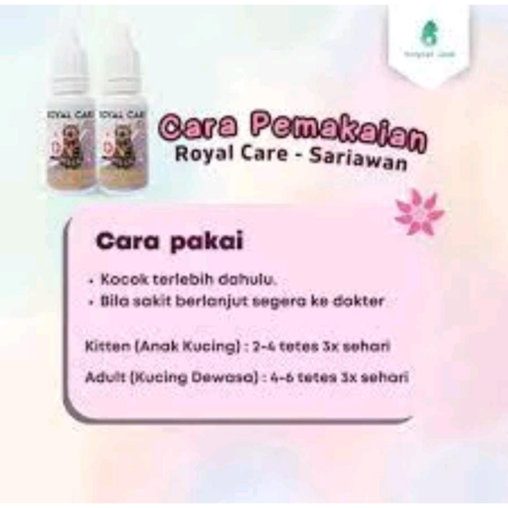 Royal Care 10ml Obat Sariawan dan Bau Mulut Kucing Aman Untuk Kucing Hamil
