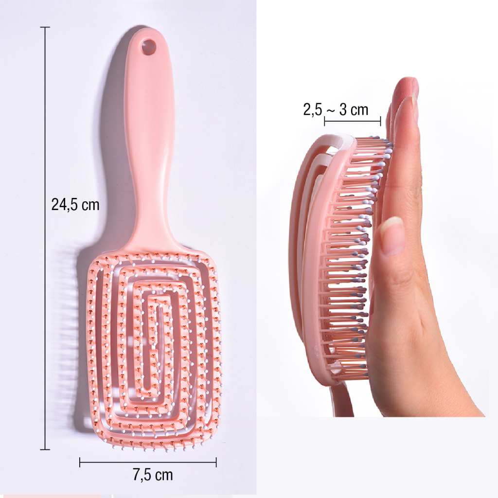 Sisir Pengembang Rambut - Sisir Paddle Spiral - Sisir Pijat Lentur