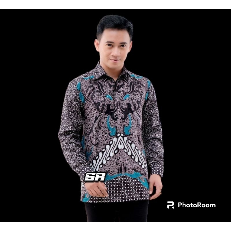 Kemeja Batik Pria Modern Lengan Panjang Casual Modis Slim Fit Trendy Masa Kini OL 162