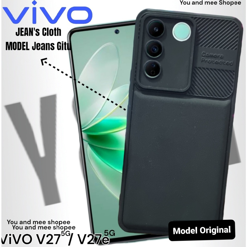 NEW! Cross GRAIN ORIGINAL Vivo V27 5G V27E  Softcase Hitam Black Gelap Anti Luntur Shockproof Model Baru Protecth Camera TPU Silicone Hard Kamera Bagus Caseology Langka Fiber E Case Silikon Hotam Bentuk Grafik Motif Jeans Harga Murah Tapi Bagus Keren 4G