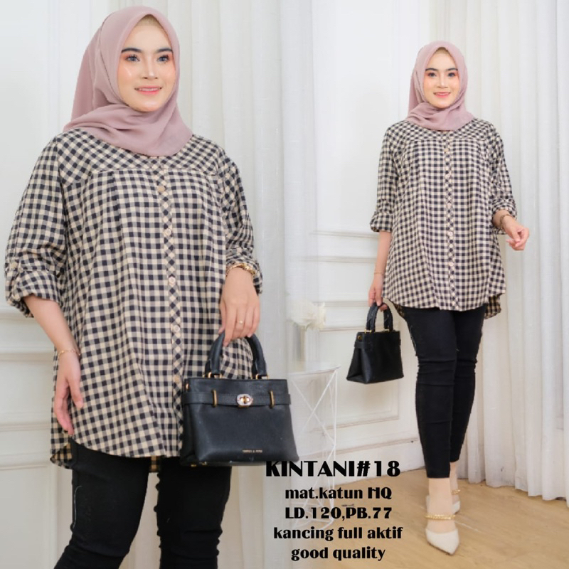 Tunik motif kotak Bianca Bisa COD