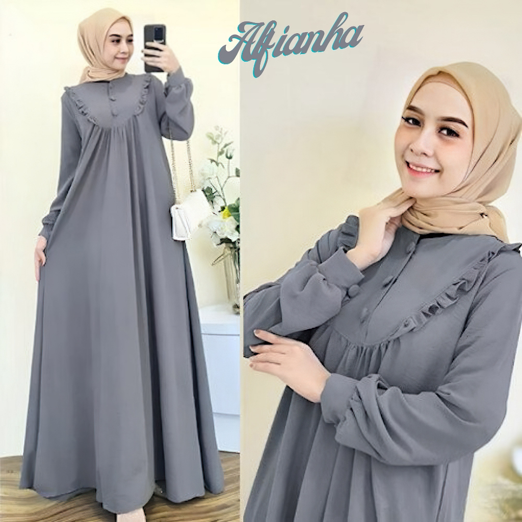 Alfianha Gamis Crinkle Airflow Premium Model Terbaru Ld110 Pb135