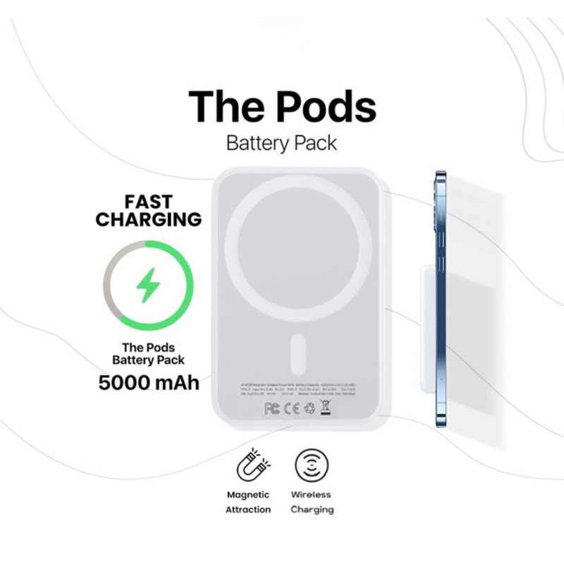 Battery Pack Lightning Fast Charging Wireless Charger Magnet/Wireless Magnetic Powerbank Battery Pack 5000mAh