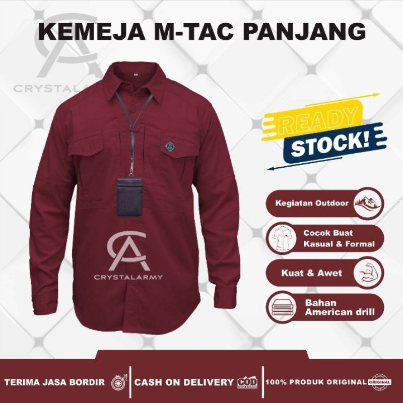 Kemeja Tactical CEMARA M-TAC Free Gantungan ID CARD / Kemeja Lengan Panjang Pria / Kemeja Lapangan Bahan1 Dr1ill / Kemeja tactical Kantor / Kemeja Outdoor