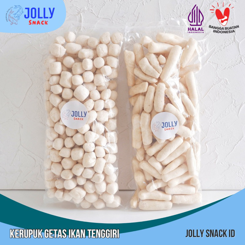 

Jolly snack Getas ikan tenggiri Bangka 250 gr / Getas ikan asli khas Bangka