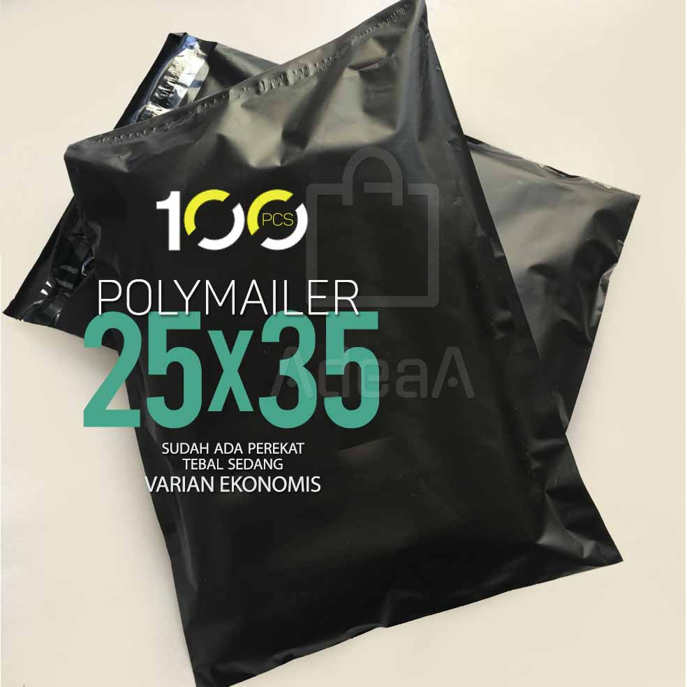 

Plastik PackingPolymailer Hitam 25x35 Hemat, irit lakban ready stock